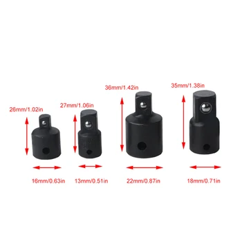 4buc Impact Socket Set Adaptor 3/8