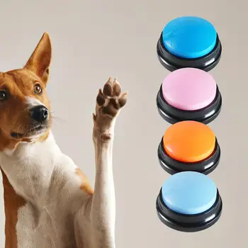 4x Înregistrare Vorbesc Butonul de Înregistrare de Voce Alimentat de la Baterie Vorbind Butoane Buton de Sunet pentru Câine Comunicare Jucarie Cadou