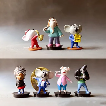 5-8cm de Desene animate de animale CÂNTE Reese porc figurina Papusa PVC dur colecție de jucării