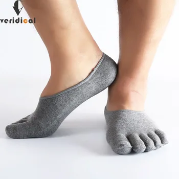 5 Perechi Cinci Degete Șosete Invizibile Solidă Non-Alunecare De Bumbac Respirabil Deodorant No Show Socks Cu Degetele De La Picioare Sokken De Bună Calitate
