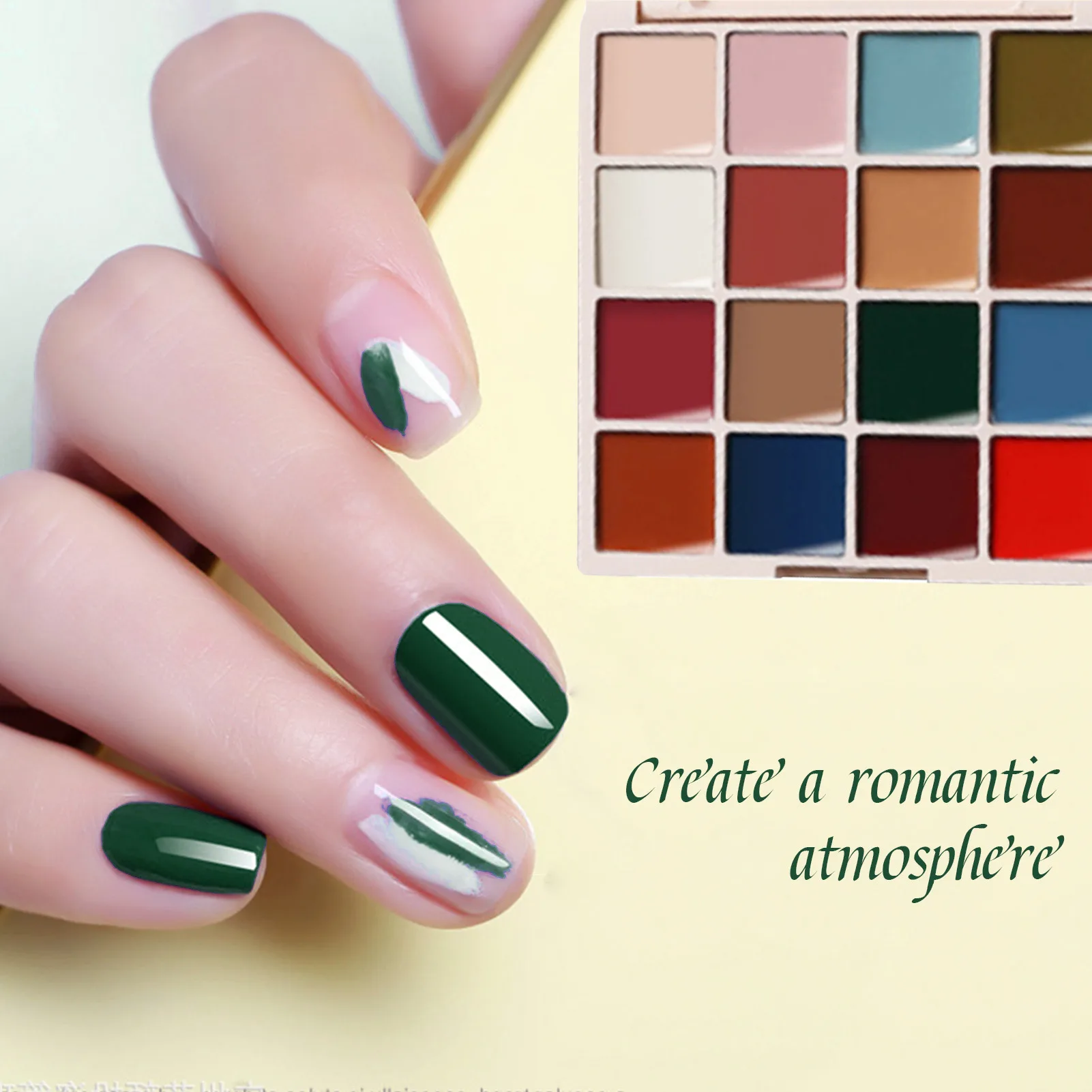 16 Culori Solide Paleta de Unghii Foarte Pigmentate Solid Gel de unghii Crema Set Unghii Gel Manichiura Kit Pentru Unghii DIY 0