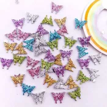 50pcs Rășină Colorate Drăguț Mini Fluture Cristal Bijuterie Flatback Stras Figurine DIY Acasă Album de Arta Unghiilor Ambarcațiuni Decor OL750 0