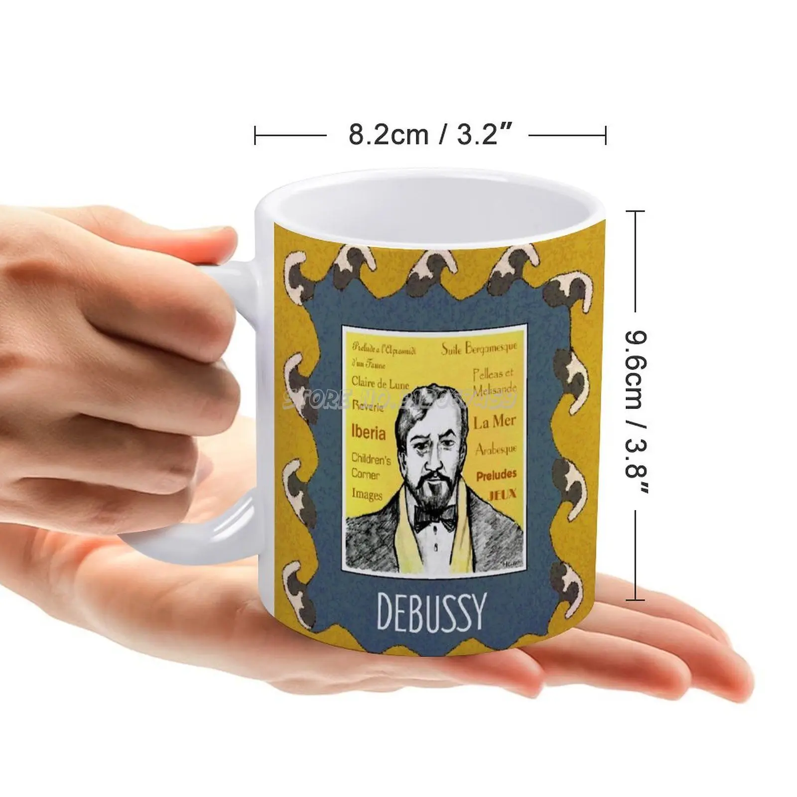 Claude Debussy Cani de Cafea 330ml Creative Halbă de Călătorie și Cupa Birou Drinkware Cani Tazza Portret Pian de Debussy Pianist, Compozitor 1