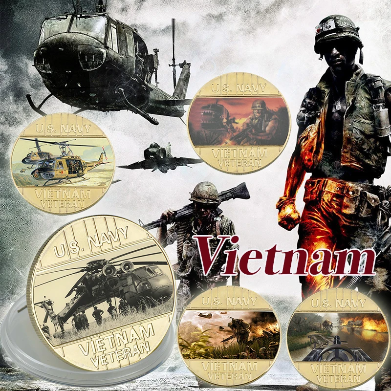 WR Războiului din Vietnam Placat cu Aur, Monede de Colecție-al doilea Război Mondial NE-Provocare Monede Originale Medalie de Suvenir Cadouri pentru Bărbați Dropshipping