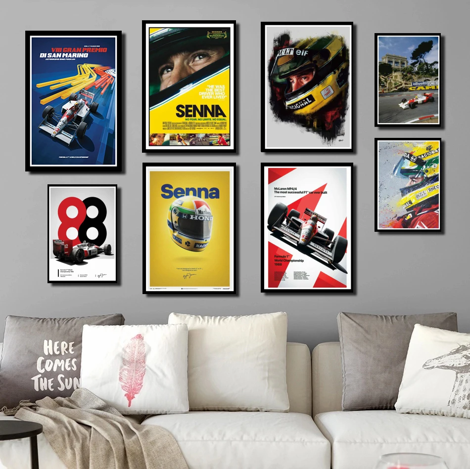 Perfect JL Poster Și Printuri Fierbinte Ayrton Senna F1 Formula Campion Mondial de Perete de Arta Pictura Modern Decor Acasă autocolante de perete