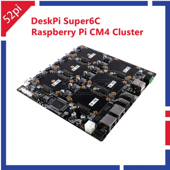 52Pi Noi DeskPi Super6C Raspberry Pi CM4 Cluster Carrier Mini-ITX Bord 6 RPI Compatibil CM4 Acceptate