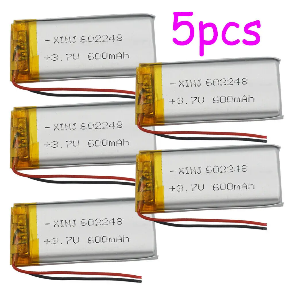 5pcs 3.7 V 600 mAh 602248 Li Litiu-Polimer Acumulator Lipo Pentru GPS DashCam Sat Nav MP4 Music Player Bluetooth Difuzor Camera Auto 0