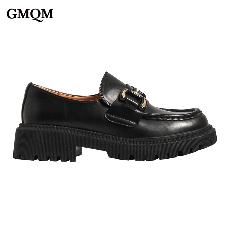 GMQM Nou Brand de Moda Mocasini Pantofi Platforma Piele naturala Pompe de Gros Unic Slip-On Stil Britanic Pantofi Office Lady Rotund Toe