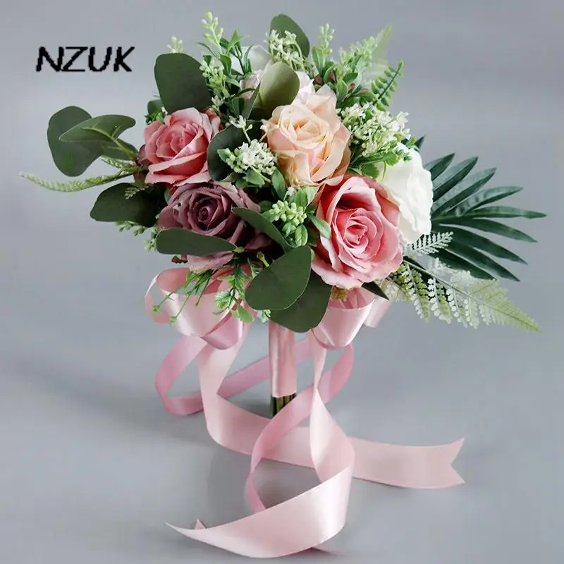 NZUK 2022 de Mireasa de Lux de Flori sanrio Buchet Artificial Eucalipt Trandafiri Buchet de Mireasa Pentru Mireasa Fotografie