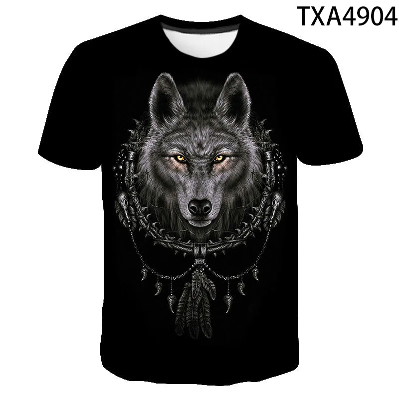 2020 Vara Noi Wolf 3D Tricou Barbati Femei Copii de Moda Casual, cu Maneci Scurte Imprimate T-shirt, Blaturi Boy Fata de Copii Cool Tee 4