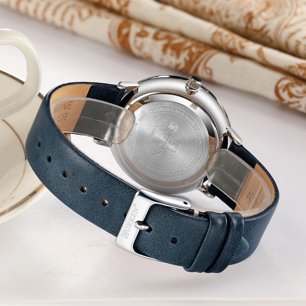CURREN Brand Femei a Crescut de Aur Ceasuri de Lux Rochie de Moda Doamnelor Ceas din Piele Femei de Cuarț Ceas de mână rezistent la apă reloj mujer 5