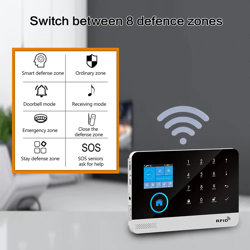 ACJ Wifi 4G GSM Sistem de Alarmă Inteligent PG103 Tuya de Viață Inteligentă APP de Control Senzor PIR Wireless Smart Home Security Support Alexa 2
