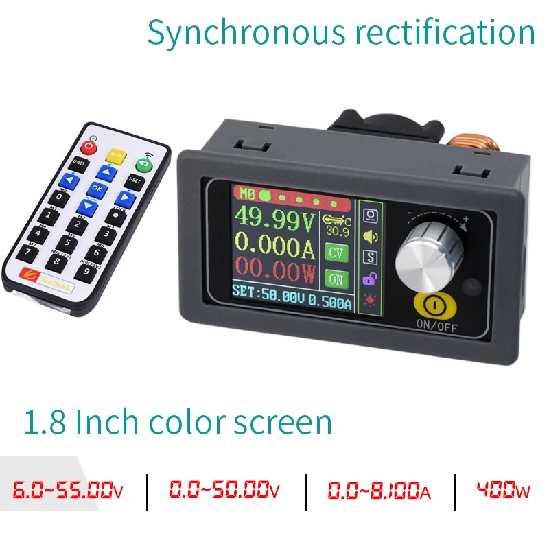 DC-DC buck modul de alimentare ecran Color cu comandă numerică WiFi Aplicație de monitorizare de la distanță 50V/8A CC CV tensiune Reglabila jos