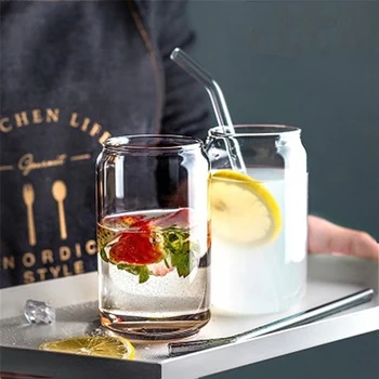600ml Nordic Minimalist Ceașcă de Sticlă Transparentă de Băut Ustensilă de Cafea Vin, Lapte, Bere, Cola, Suc Rece Drinkware Manual Poate Cani
