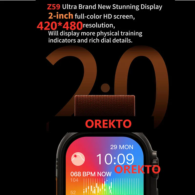 OREKTO en-Gros Bluetooth Ceas Inteligent 173 Sport Moduri de Bărbați Z59 Ultra rezistent la apa IP68 Smartwatch Seria 8 Femei pentru Android ios 4