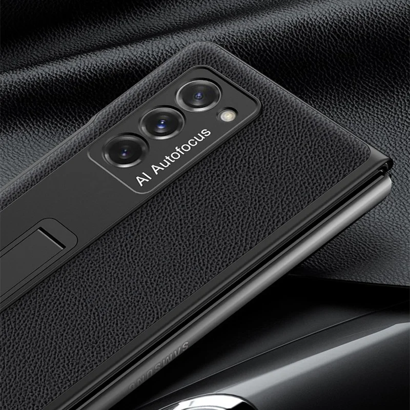 Piele neteda Ori Magnetice Suport stativ Caz Pentru Samsung Galaxy Z Fold 2 5G de Telefon pentru a Acoperi Noi Ultra-subțire, rezistent la Șocuri Montate Fundas 4