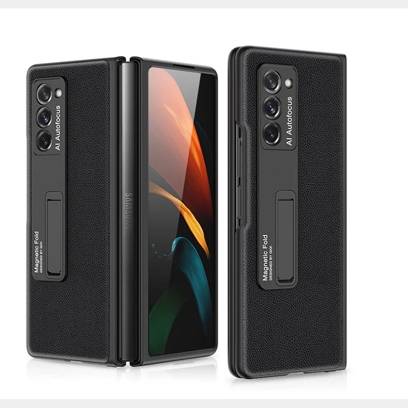 Piele neteda Ori Magnetice Suport stativ Caz Pentru Samsung Galaxy Z Fold 2 5G de Telefon pentru a Acoperi Noi Ultra-subțire, rezistent la Șocuri Montate Fundas 5