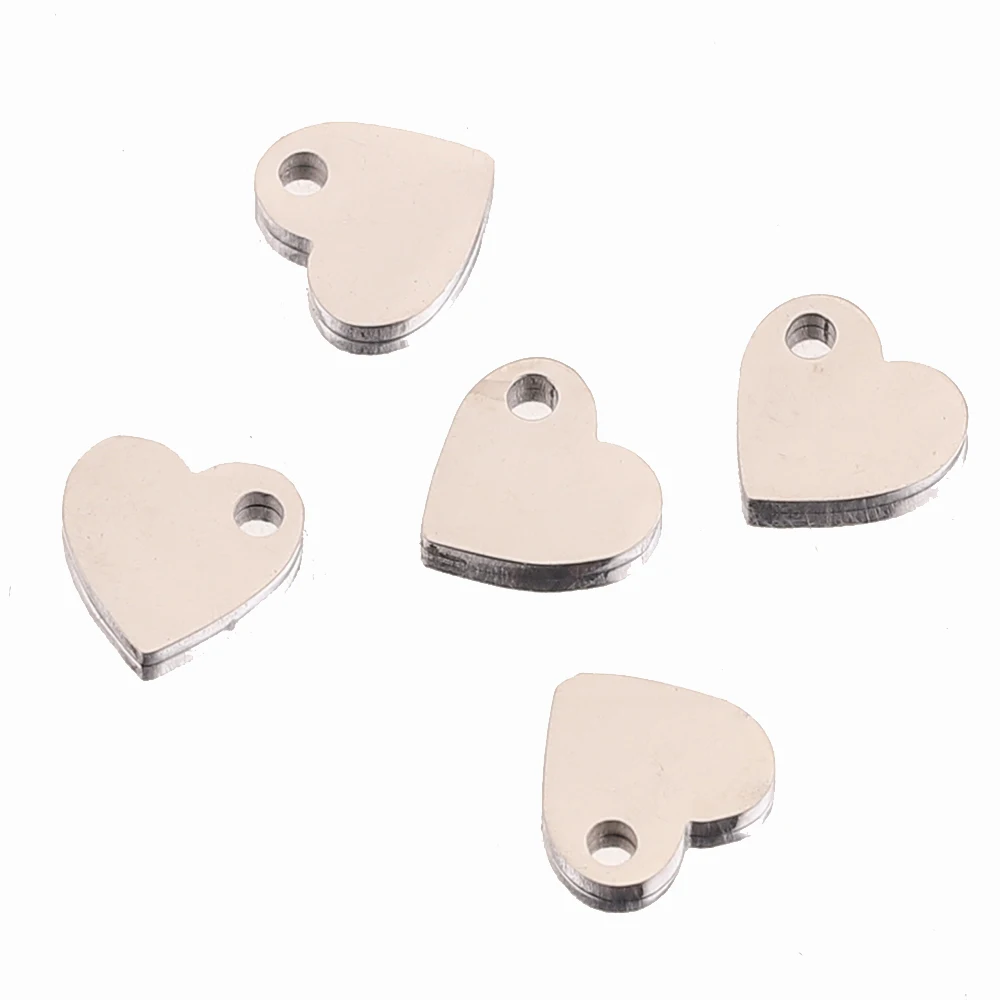 5pcs Gol Dragoste Inima din Oțel Inoxidabil Farmece Pandantive pentru Colier DIY Bijuterii a Face Constatări Accesorii Brățări 3