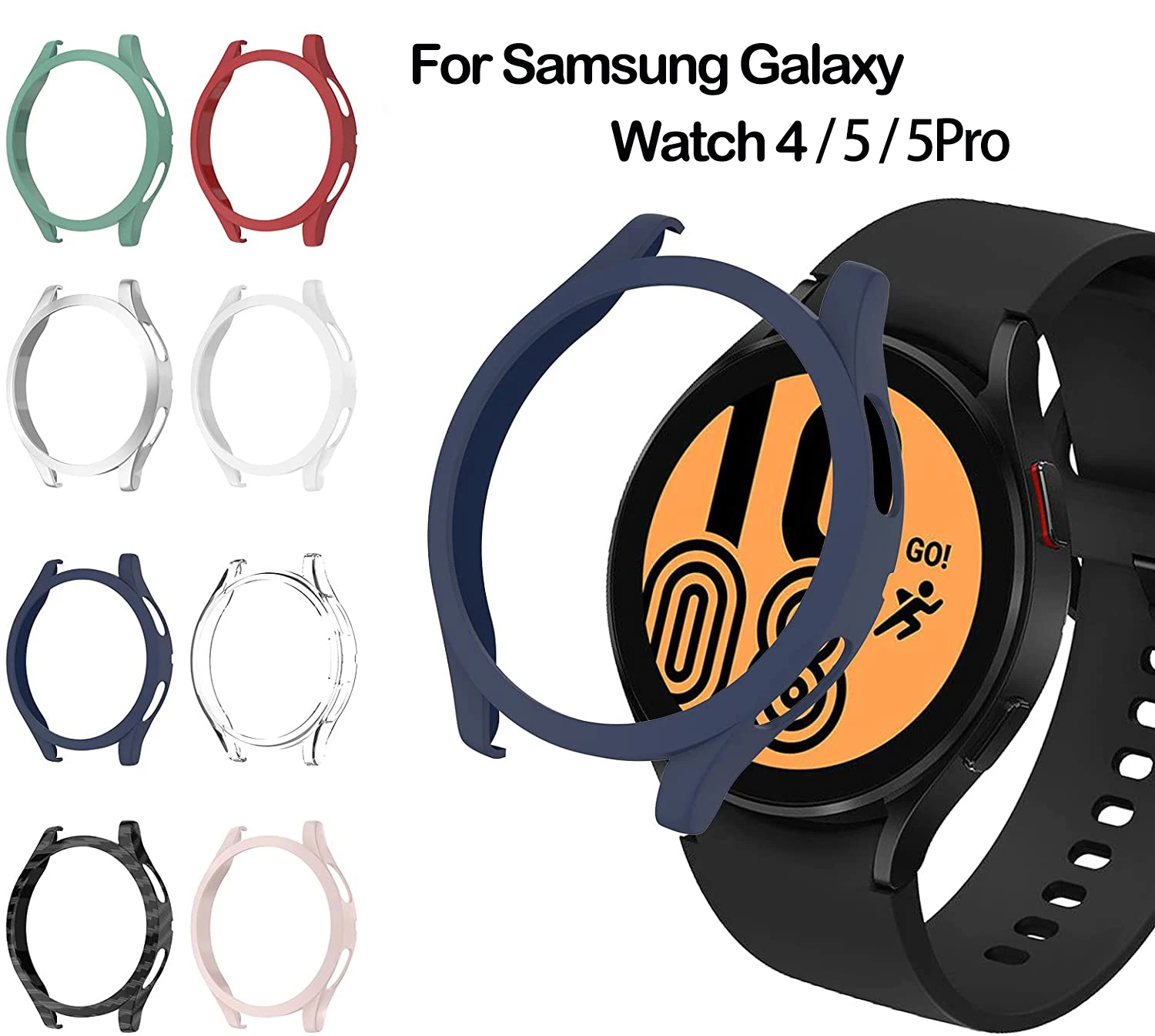 Caz pentru Samsung Galaxy Watch5 Pro 45mm Toate-în Jurul Barei de protecție Cadru pentru Galaxy Watch4/5 44mm 40mm Capac de Protecție 0