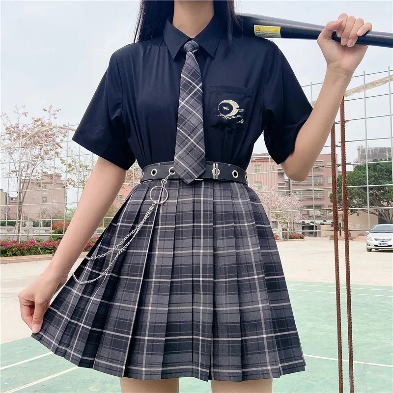 2022 Vara JK Fuste Carouri Harajuku Cosplay de Înaltă Talie O-Linie Kawaii Dans Doamnelor Dulce Carouri Tenis Mini Plisate Fuste Femei