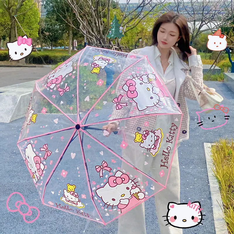Hello Kittys Umbrelă de Soare Umbrela de Soare și de Protecție Uv Umbrelă de soare Complet Automat Pliabil Automată Umbrelă Însorită Zi Ploioasă