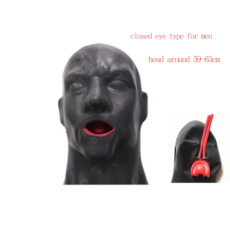 Fierbinte 3D Latex Capota cu 15CM Nas Lung Tub Roșu Dinți Gag de Cauciuc, Masca de Ochi Deschis pentru Femei și Bărbați 0