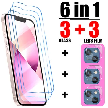 6IN1 sticlă Călită pentru iPhone14 Plus 13 12 11 mini Xs max XR X 8 7 6 6S Plus SE de ecran protector pentru 14 13 12 11 Pro Max sticlă