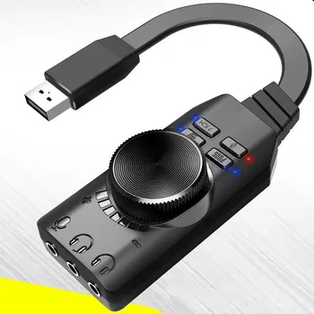 7.1 Channel USB Extern Joc pe Calculator placa de Sunet pentru PUBG Jocuri Extern placa Audio de 3,5 mm Adaptor USB Plug and Play PC, Laptop