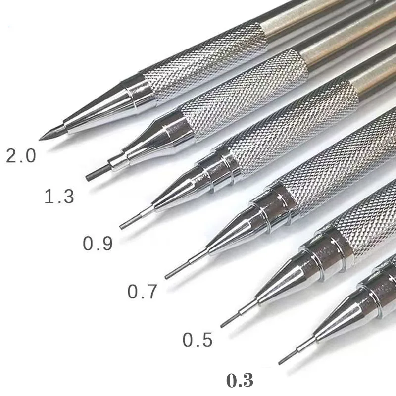 6 Dimensiuni de Metal Creion Mecanic 0.3/0.5/0.7/0.9/1.3/2.0 mm Arta de Desen de Design Creion HB Duce Cupru Oțel Inoxidabil Materiale