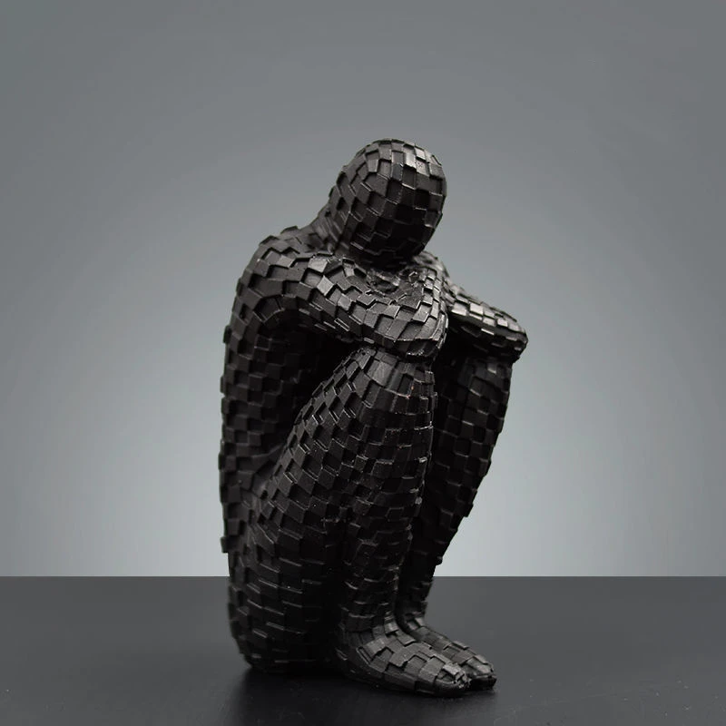 Nordic Gânditor Rășină Statuie Rezumat Figura Sculptura Acasă Decor De Birou Accesorii De Arta Artizanat Lucrate Manual Cabinet De Decorare Cadou