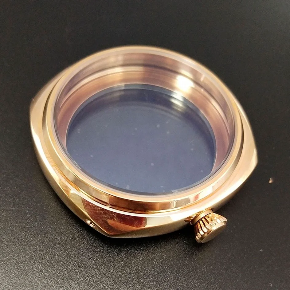 45mm Caz Ceas de Ceas din Oțel Inoxidabil Lustruit Auriu Caz, se Potrivesc pentru ETA 6497/6498 Mișcarea de Ceas Accesorii Piese de schimb