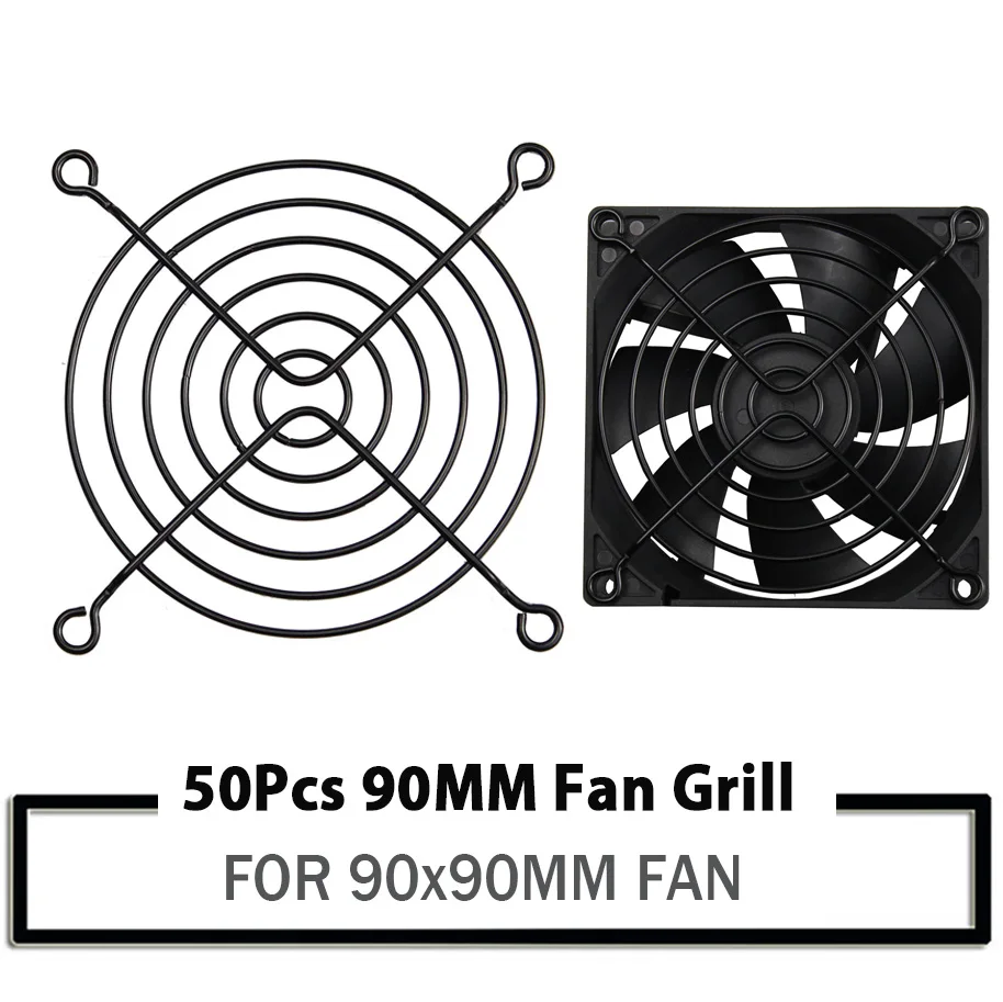 50Pcs YOUNUON 90mm Negru ochiurilor de Plasă de Metal Deget Garda de Protecție Net Fan Grill 9cm 90x90mm Caz de Calculator Fan Grill