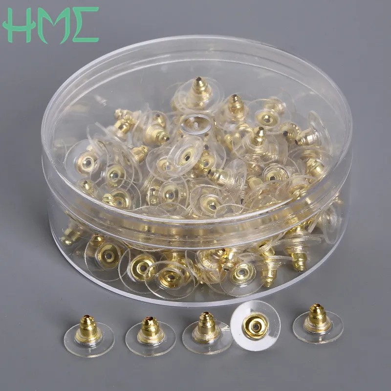 100buc 7x11mm Cercel Constatările Post Nuci Rhodium Placat cu Aur Cercei Stud Dop de Prize Pentru Bijuterii DIY Accesorii