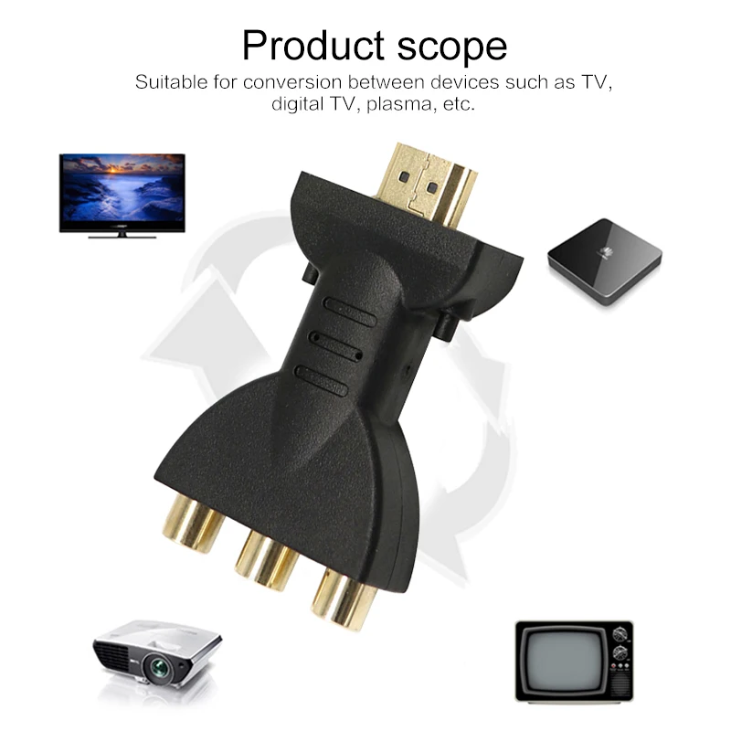 De înaltă Calitate placat cu Aur HDTV-compatibleto 3 RGB RCA Audio Video, Adaptor AV Component HDTV Converter-compatibil Cabluri 5
