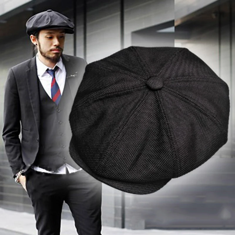 Noi bereta pălărie Gatsby octogonal pălării Britanic Retro capac de vânzător de ziare Bărbați și femei în aer liber Universal Casual capace 0