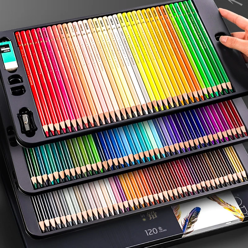 Nyoni 24/36/48/72/120Colors Gras de Culoare Creion Schiță Creioane Colorate Set Fier Cutie Pentru Artist Desen Școală de Artă