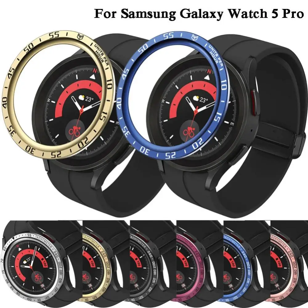 Ramă de Metal Inel de Styling Caz Pentru Samsung Galaxy Watch 5 Pro 40mm/44mm Smartwatch Acoperi Sport Adeziv Caz Bara de protecție Caz Ring 2
