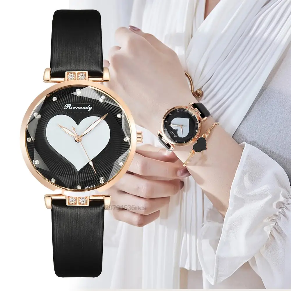 Moda Fierbinte Vânzări De Marcă Doamnelor Cuarț Ceas Din Aliaj De Inima De Design Din Piele Ceasuri Reloj Mujer Pe Trend Cu Forma De Inima Bratari