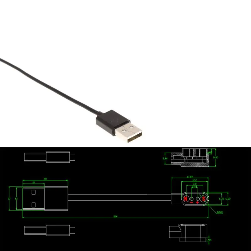 Magnetic de Încărcare Cablu de Încărcare Pentru Ceas Inteligent cu Magnetics Plug 2.84 mm 2