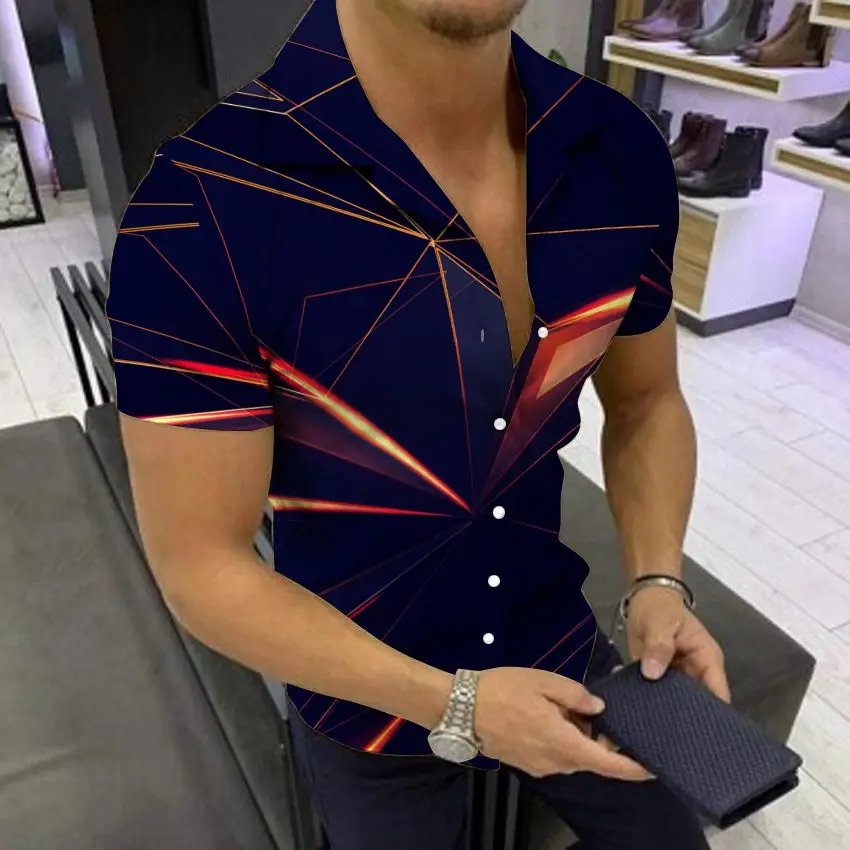 Vara Tricouri pentru Barbati cu Maneci Scurte Tricou Masculin Tipărite de Lux Elegante, Casual Bluza Mens Haine de Designer 2022 Camisa Masculina 3