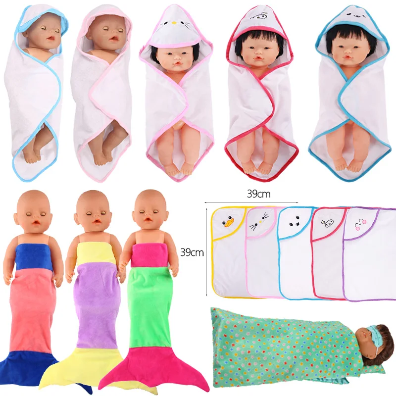 Papusa Prosop de Baie Pijamale Pătură se Potrivesc 18 Inch American&43 Cm Baby New Born Papusa Reborn Generația Noastră de Crăciun Jucărie pentru Fete Cadouri