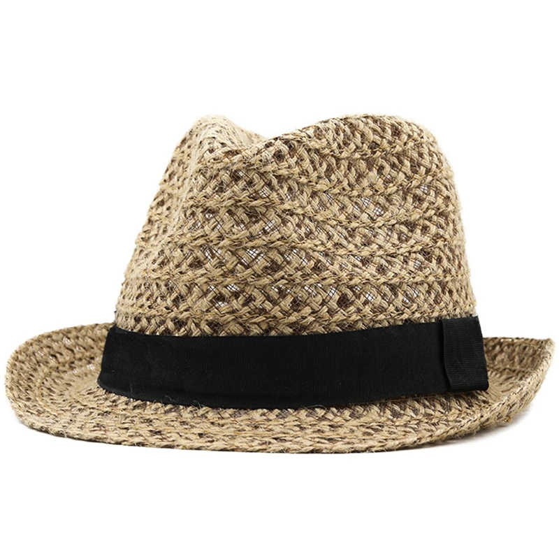 Casual De Vara Pe Plaja La Soare Paie Panama Pălărie Jazz Margine Largă Cowboy Palarie Fedora Cozoroc Sapca Unisex În Aer Liber, Protectie Uv Pălărie 1