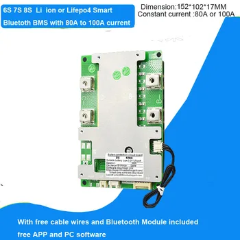 7S 24V 8S Lifepo4 Inteligent Bluetooth BMS cu 80A la 100A curent Constant UART comunicare PCB bord 29.4 V 29.2 V