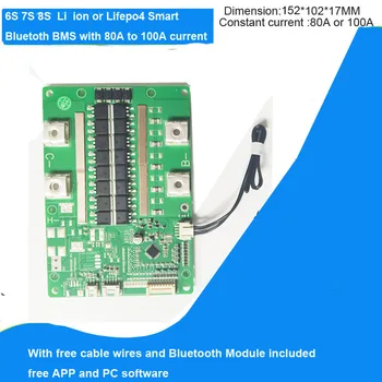 7S 24V 8S Lifepo4 Inteligent Bluetooth BMS cu 80A la 100A curent Constant UART comunicare PCB bord 29.4 V 29.2 V 1