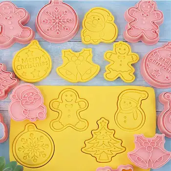 8 Buc/Set DIY Decorare Tort Instrumente Desene animate de Craciun Biscuiti Mucegai Tăietori Cookie Set de Plastic Mucegai de Copt Cookie Instrumente