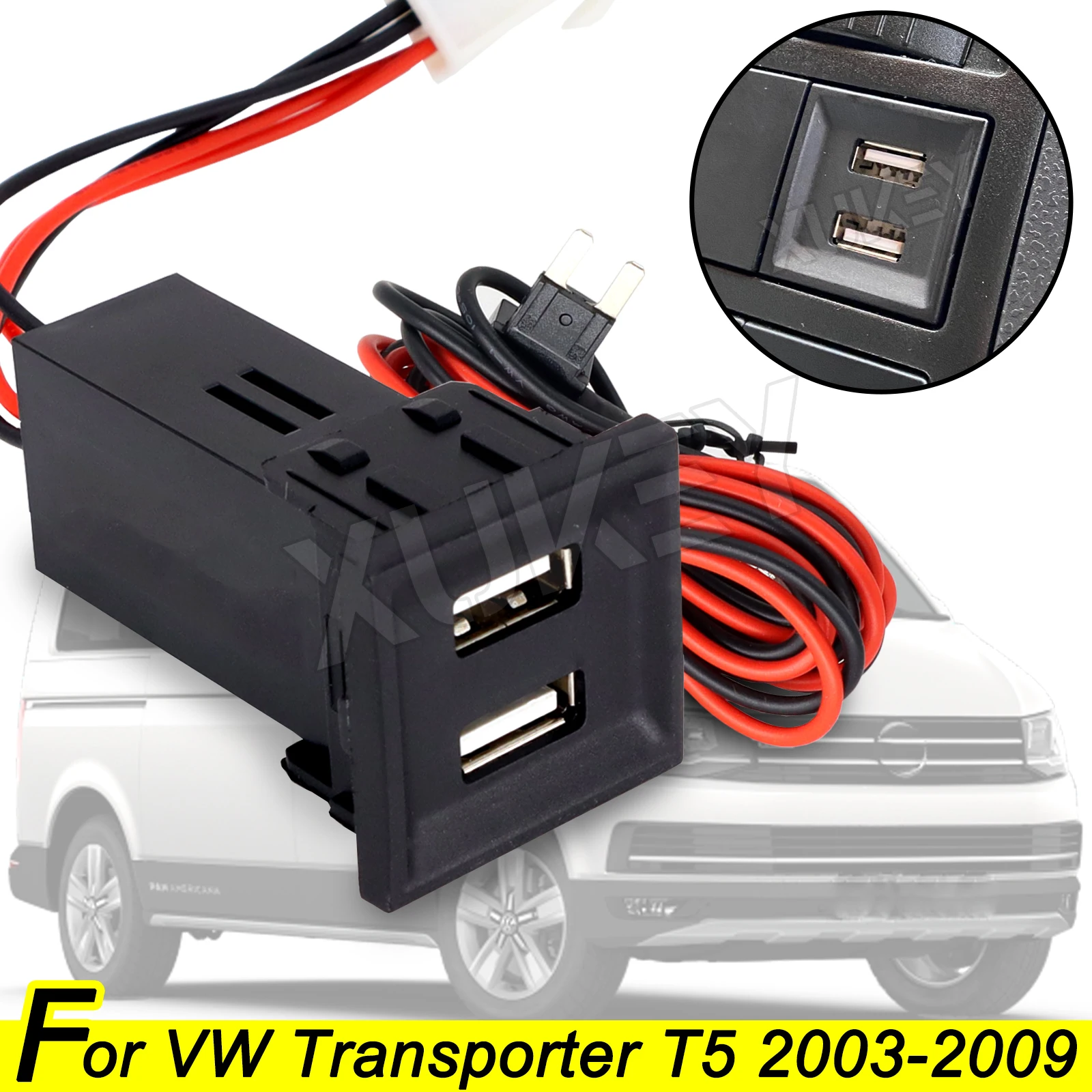 Pentru toate modelele VW Transporter T5 Incarcator Auto Telefon Dual USB Vehicul Invertor de Putere de Lumină LED 12V 2.1 UN Strop Gol Comutator Accesorii Auto 0
