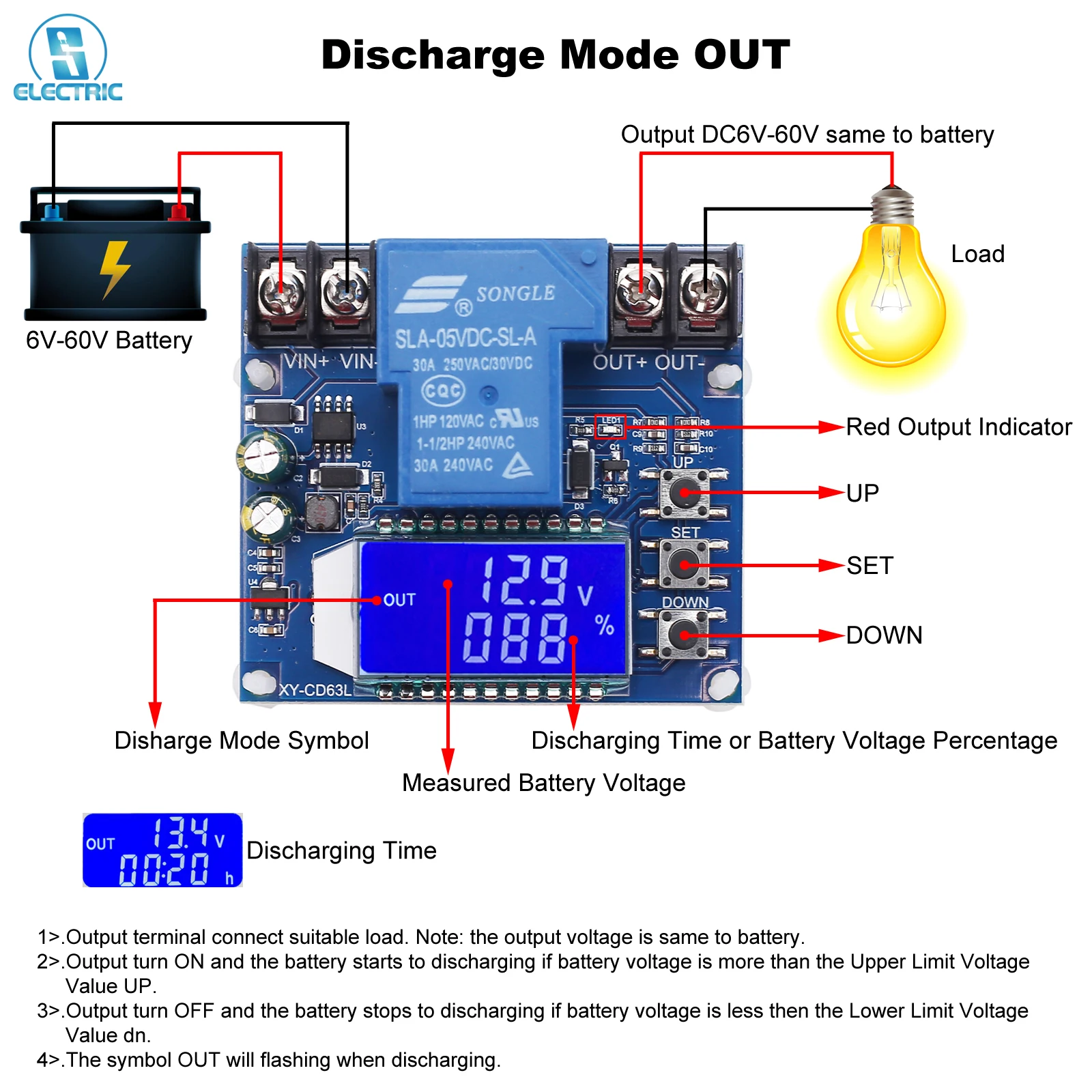 De joasă Tensiune Protector Modulul Comutatorului cu Display LCD 30A Digital, Peste de Descărcare de gestiune Protector de Plumb-Acid Baterie cu Litiu 0