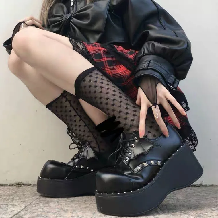 COYOUNG Magazin Femeile Japoneze Punk Rock Întuneric Catarama Gotic Nit de 5-8cm Inaltime Toc Gros cu Talpi de Cosplay Lolita PU Piele Pantofi