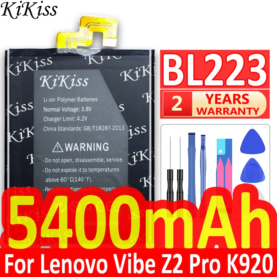 KiKiss de Mare Capacitate 5400mAh BL223 Litiu-Polimer Baterie Reîncărcabilă Pentru Lenovo K920 VIBE Z2 Pro Z2Pro Baterii Batteria