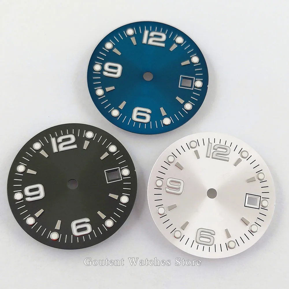 1BUC 31.5 mm sterile albastru negru argintiu Cadran de ceas se Potrivesc ETA 2836/2824 DG2813/3804 Miyota 8215 821A 8205 mișcarea automată